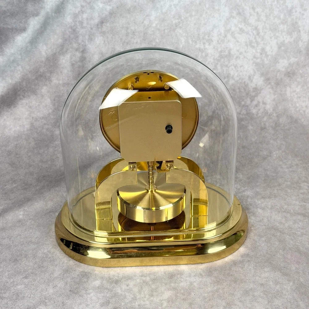 Vintage Haller Anniversary Clock Quartz Torsion Pendulum Brass Glass Dome  PARTS